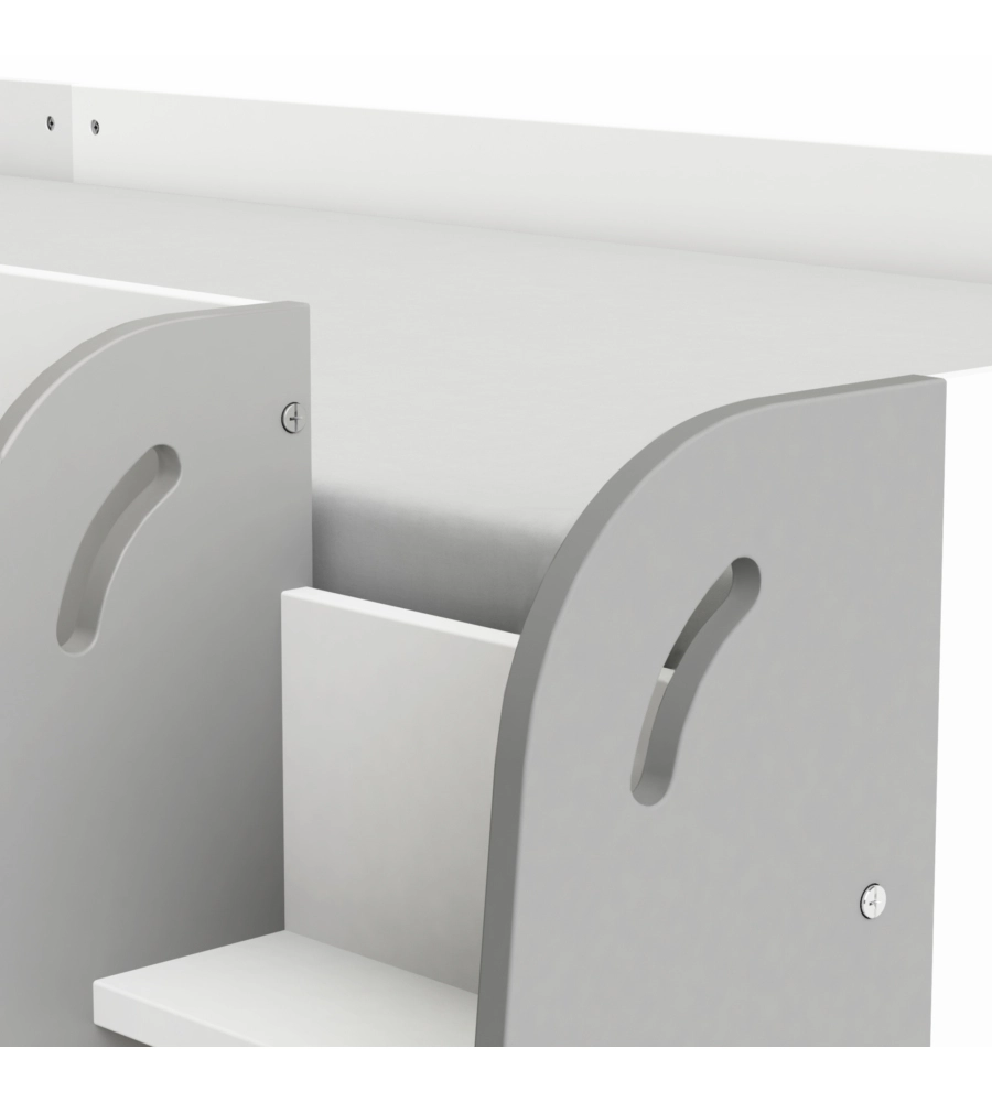 LETTO SINGOLO CON SCRIVANIA ESTRAIBILE BIANCO 210,3X124,2X97,8 CM